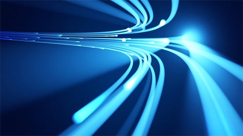 Futuristic Blue Light Trails and Data Stream Background