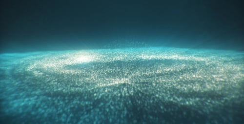 Abstract Blue Swirling Luminous Particle Background