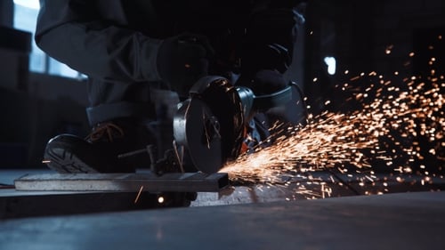 Angle Grinder and Sparks