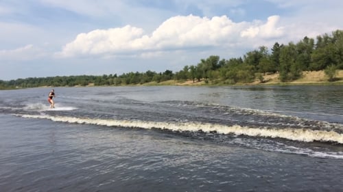 Guy Riding His Wake Board