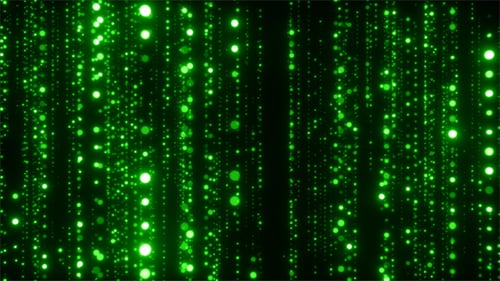 Abstract Green Particles Fly