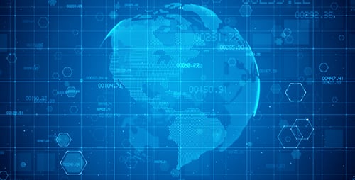 Futuristic Digital Earth Network Data Background