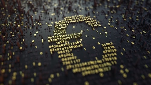 Euro EUR Symbol Made of Golden Numbers