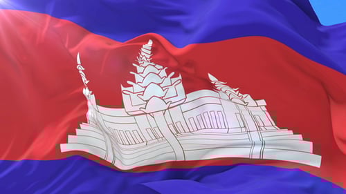 Realistic Cambodia National Flag Waving Animation
