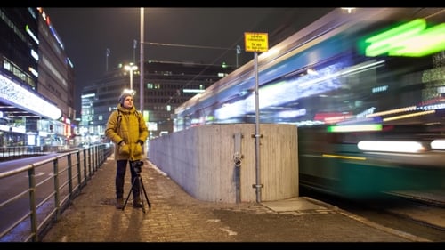 Night Helsinki and Stocker Filming Busy City