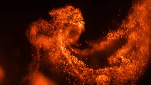 Magical Orange Particles Background