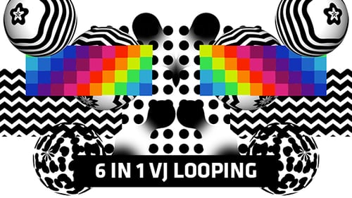 Abstract Geometric Black and White Pattern Loop with Glitch Effects