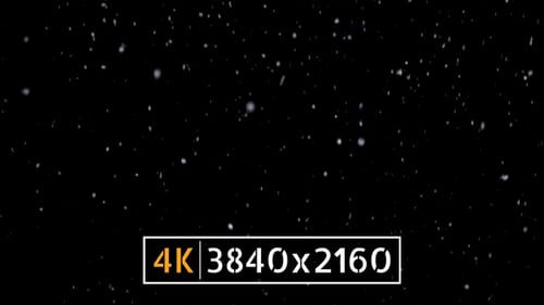 Animated Snowflakes Falling on Black Background