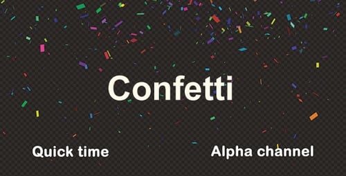 Falling Multicolored Confetti with Alpha Channel Overlay
