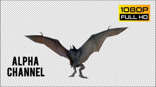 Realistic Flying Bat Animation with Alpha Channel