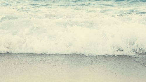 Sea Waves on the Seaside at the Sunset