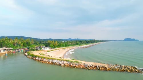 4K aerial drone view of beautiful sea waves, Flight over sea.