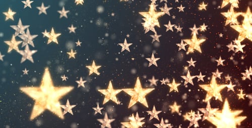 Elegant Golden Glittering Stars Particles Celebration Background