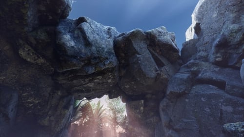 Sonnenlicht in der geheimnisvollen Höhle