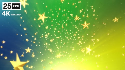 Golden Sparkling Stars Festive Animated Background