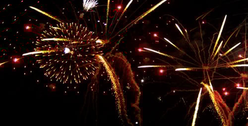 Colorful Fireworks Exploding in the Dark Night Sky