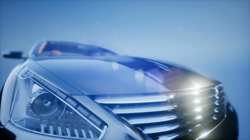 Futuristic Car Grille and Headlights Animation with Dynamic Light Streaks