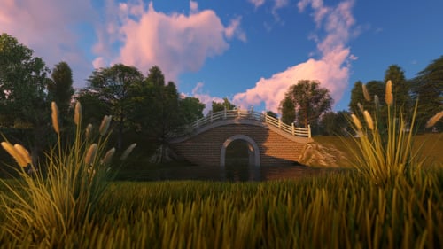 Historic Bridge at Sunset