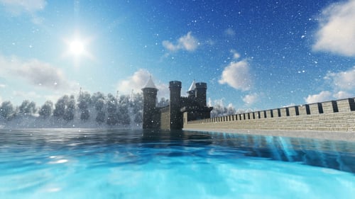 Snowy Castle in Sunshine