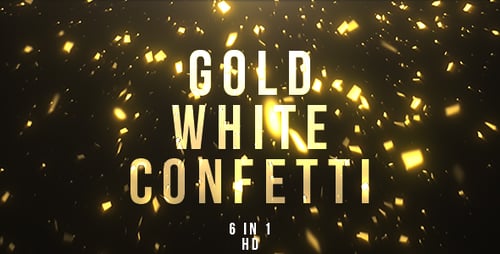 Gold White Confetti