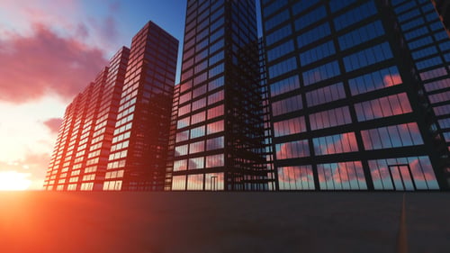 Business City and Clouds