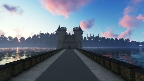 El camino al castillo al atardecer