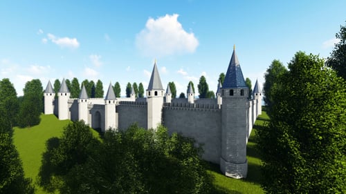 Vista aérea de la ciudad medieval