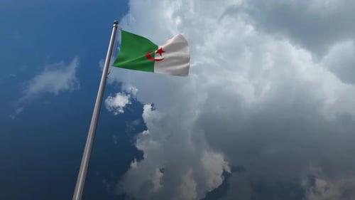 Wehende Flagge Algeriens - 4K
