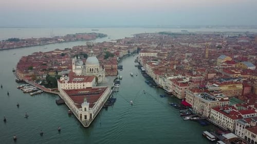 Venice Aerial View at Sunrise in Italy