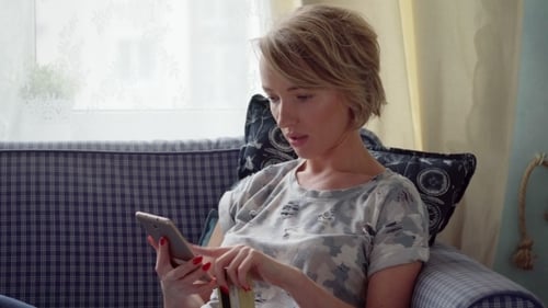 Woman Makes Online Payment By Credit Card