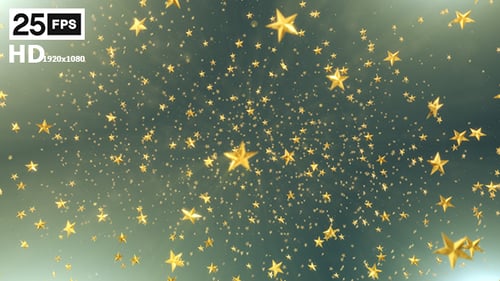 Elegant Golden Star Particles Falling Celebration Background