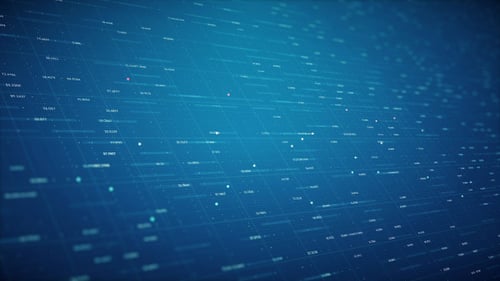Digital Data Stream Background with Numbers and Grid Animation