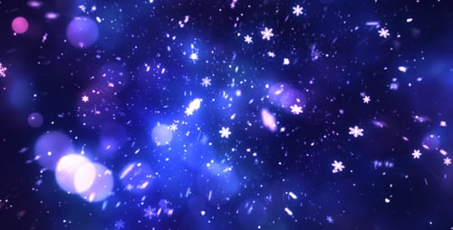 Winter Snowflakes and Bokeh Lights Christmas Background