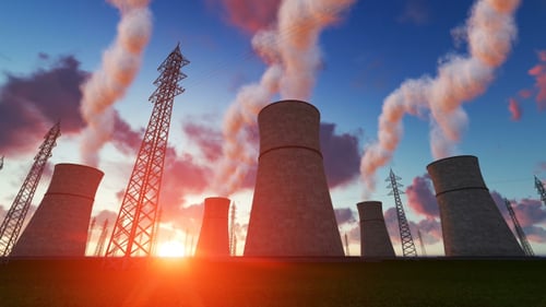 Power Plant at Sunset