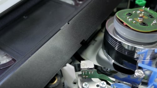 VHS HQ Player with Cassette, Old Tecnology