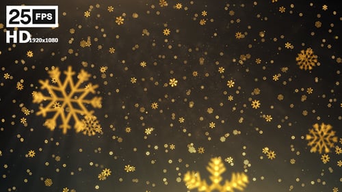 Falling Golden Snowflakes Celebration Background
