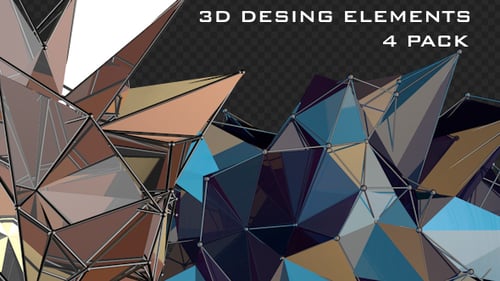 3D Design Elements - 4 Pack