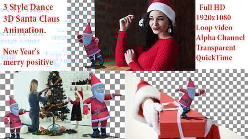 Dancing Santa Claus 3D Character Loop Animations for Christmas
