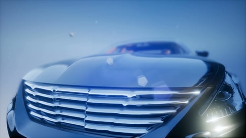 Futuristic Car Reveal with Dynamic Lens Flares