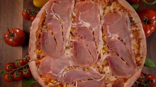 Pizza with Ham and Corn 02