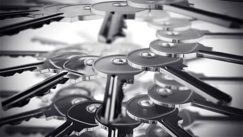 Infinite keys stack looking like an endless round stairway. Loopable. HD