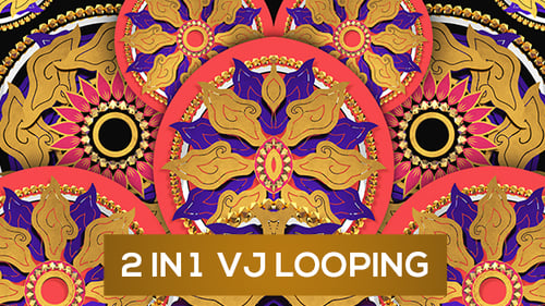 Abstract Gold and Red Decorative Mandala Loop Background