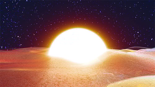 Abstract Cosmic Sunrise Sphere Animation