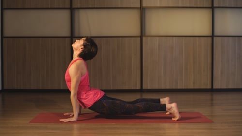 Young Woman Training Yoga - Upward Facing Dog