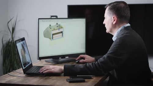 A Senior Engineer Works for an Industrial Corporation Designing Parts for Automobiles