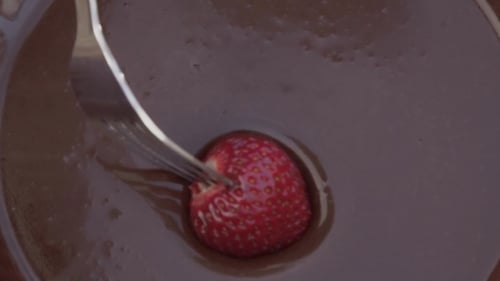 Strawberry Dipped in Chocolate Sweet Dessert Treat