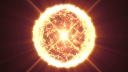 Dynamic Glowing Abstract Star Core Energy Loop