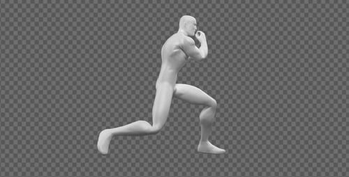 Stylized 3D Boxer Figure Throwing Punches Loop