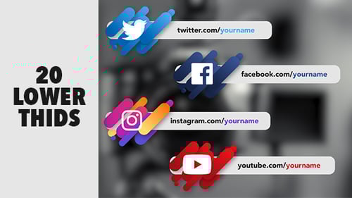 Fluid Social Network Lower Thirds Pack with Animated Brush Strokes