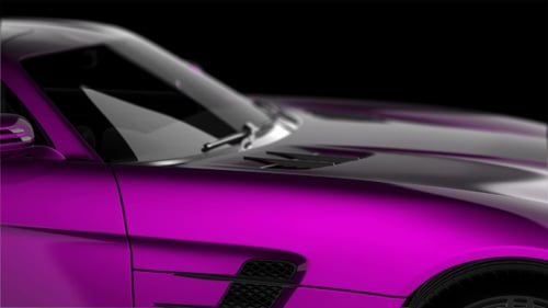 Modern Purple Luxury Sports Car Panning Glamour Shot